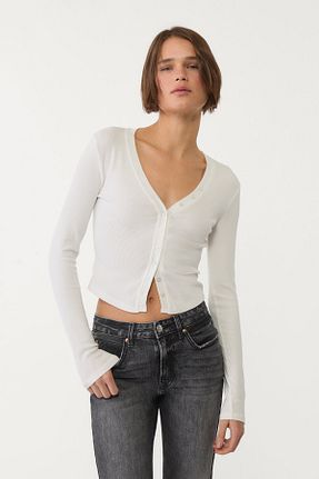 بلوز نباتی زنانه ساده Stradivarius - کد 892681435