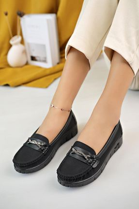 کفش پاشنه بلند پر مشکی زنانه پاشنه متوسط (5-9 سانتی متر) Aymood - کد 867333955