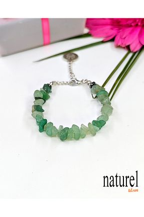 دستبند جواهر سبز زنانه سنگ طبیعی Naturel Tılsım - کد 333525243