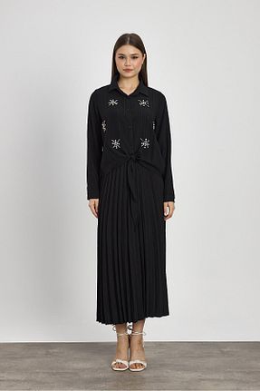 ست بالاتنه و پائین تنه مشکی زنانه بافتنی Rays - کد 891725805