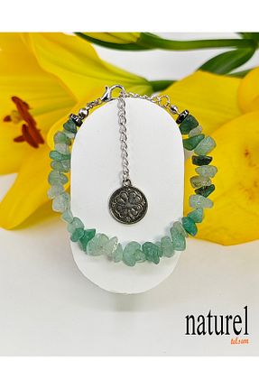 دستبند جواهر سبز زنانه سنگ طبیعی Naturel Tılsım - کد 333525243