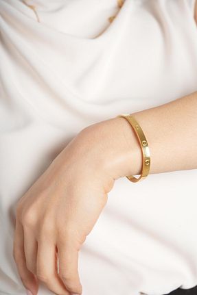 دستبند استیل (فولاد) طلائی استیل (فولاد) niliya accesories - کد 893323214
