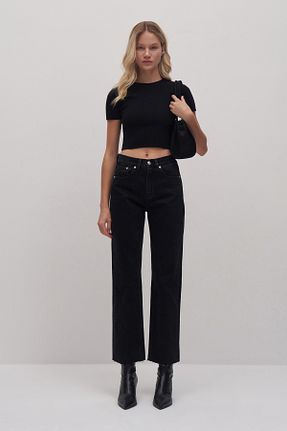 شلوار جین مشکی زنانه پاچه کوتاه mathilda store - کد 891740182