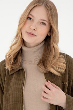سوئیشرت خاکی زنانه ساده U.S. Polo Assn. - کد 891747641