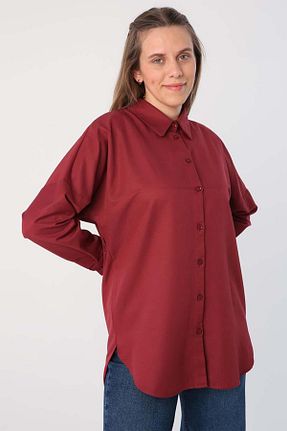 تونیک حجاب زرشکی زنانه ویسکون ALLDAY - کد 892721826
