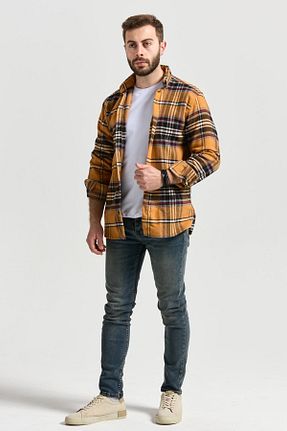 پیراهن زرد مردانه اسلیم فیت TUNAHAN ERKEK GİYİM - کد 389385472