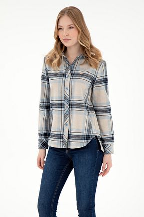 پیراهن بژ زنانه یقه پیراهنی U.S. Polo Assn. - کد 891747071