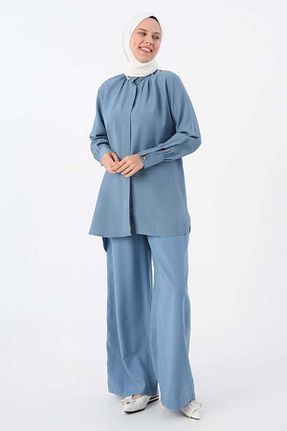 تونیک حجاب آبی زنانه مخلوط ویسکون ALLDAY - کد 891744923