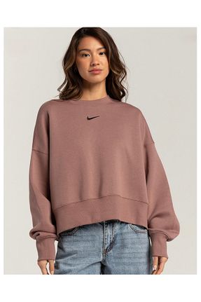 سوئیشرت اسپرت قهوه ای زنانه اورسایز Nike - کد 892723926