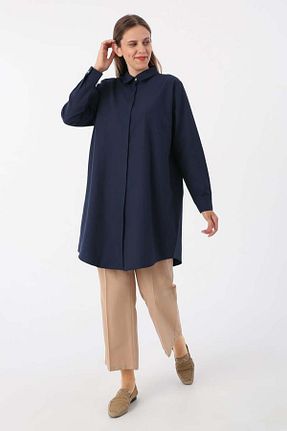 تونیک حجاب سرمه ای زنانه پنبه پلی استر ALLDAY - کد 891742577