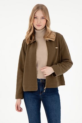 سوئیشرت خاکی زنانه ساده U.S. Polo Assn. - کد 891747641
