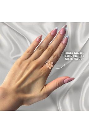 انگشتر جواهر صورتی زنانه سنگ طبیعی Elifsu Jewelry - کد 891732082