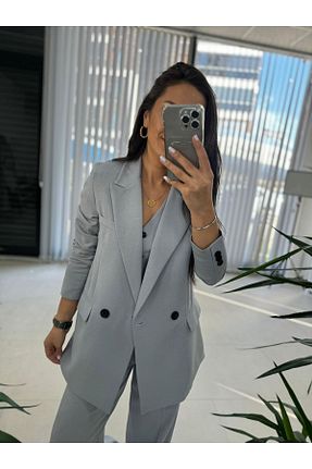 کت طوسی زنانه رگولار caddstore - کد 891759590