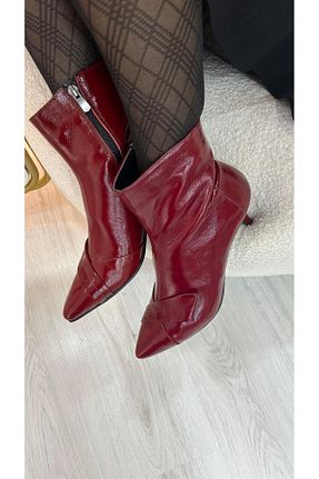 چکمه زرشکی زنانه چرم خالص by emine eren emotion shoes - کد 887725932