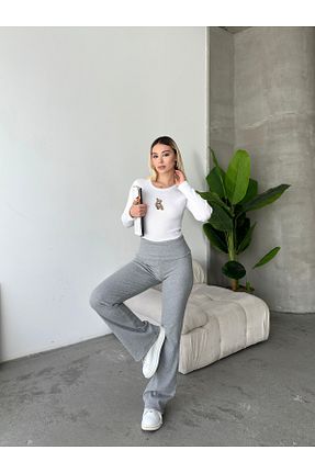 ساق شلواری طوسی زنانه بافتنی Deroshe - کد 891776458