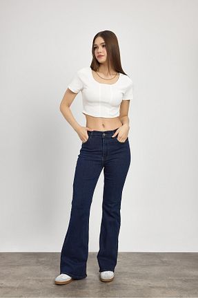 شلوار جین آبی زنانه پاچه اسپانیولی Rays - کد 774598262