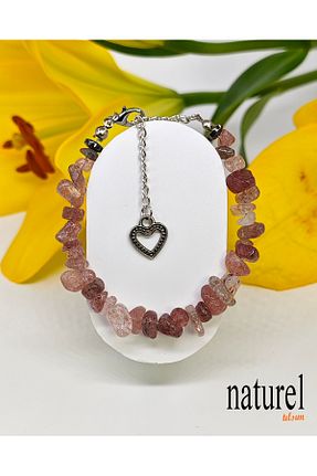 دستبند جواهر صورتی زنانه سنگ طبیعی Naturel Tılsım - کد 411298772