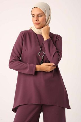 ست بالاتنه و پائین تنه حجاب بنفش زنانه رگولار ALLDAY - کد 650057298