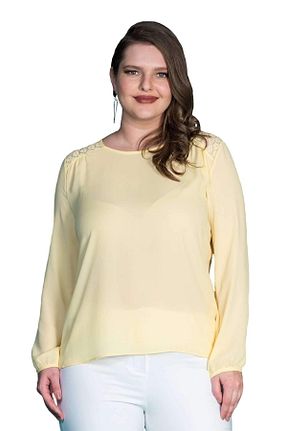 بلوز سایز بزرگ زرد زنانه سایز بزرگ Hanezza - کد 6476932