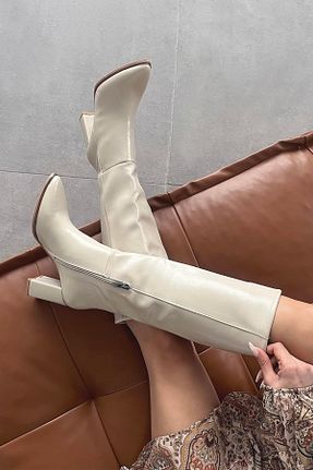 چکمه بژ زنانه چرم مصنوعی Straswans - کد 891792182
