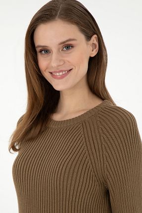 پلیور خاکی زنانه ساده U.S. Polo Assn. - کد 891797789