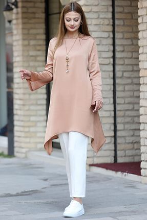 ست بالاتنه و پائین تنه حجاب قهوه ای زنانه رگولار modapodyum - کد 891787157