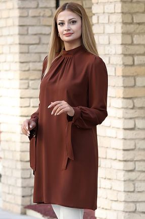 ست بالاتنه و پائین تنه حجاب قهوه ای زنانه رگولار modapodyum - کد 891787102