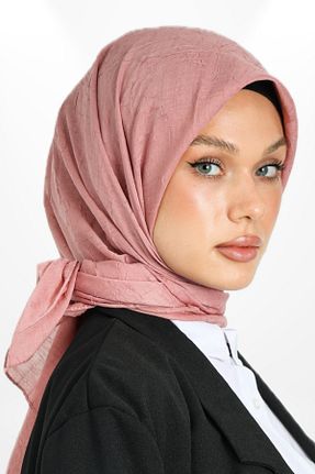 شال صورتی زنانه پنبه ای hijabchi - کد 892902030