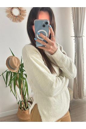 پلیور سفید زنانه ساده my BUKLE - کد 891807487