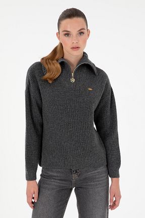 پلیور طوسی زنانه ساده U.S. Polo Assn. - کد 891801406