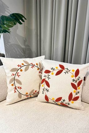 کوسن و روکش کوسن نارنجی کتان Decomia Home - کد 891979864