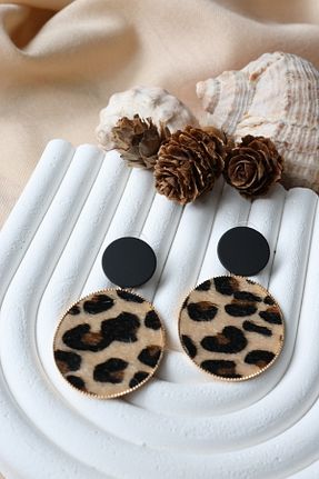 گوشواره جواهر زرد برنجی FİRST JEWELRY - کد 891817714