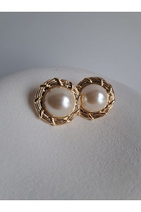 گوشواره جواهر طلائی مروارید BHR AKSESUAR - کد 891899280