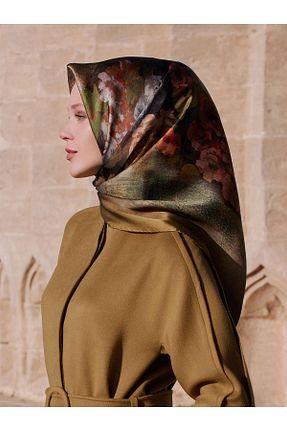 روسری رنگی کرپ ساتن ابریشم Armine - کد 801454334
