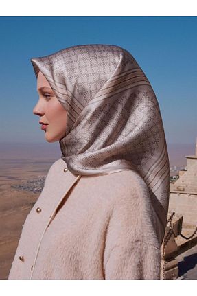 روسری رنگی کرپ ساتن ابریشم Armine - کد 801451135
