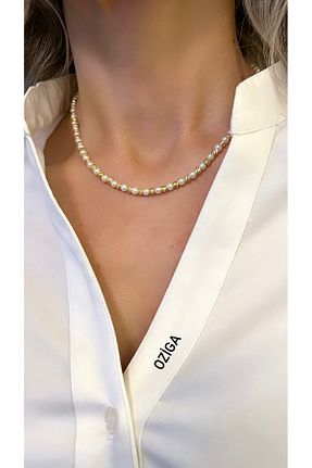 گردنبند استیل ( فولاد ) طلائی زنانه استیل (فولاد) Ozi - کد 891924954