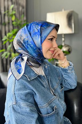 روسری رنگی کرپ ساتن ابریشم Armine - کد 826996741