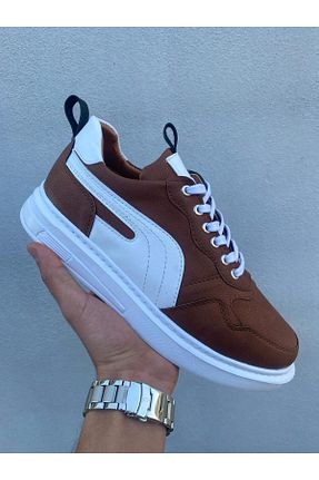 کفش اسنیکر قهوه ای مردانه بند دار BY ERG SHOES - کد 891997652