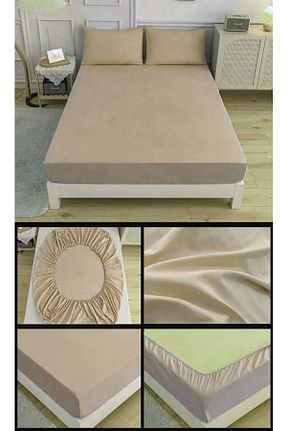 ست ملحفه دونفره بژ کش دار Home - کد 891998921