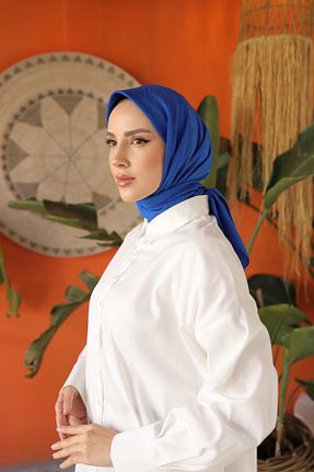 روسری آبی پنبه ای QASSA SHAL - کد 925304228