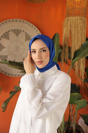 روسری آبی پنبه ای QASSA SHAL - کد 925304228