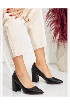 کفش پاشنه بلند کلاسیک مشکی زنانه چرم مصنوعی Chic Via - کد 891999761