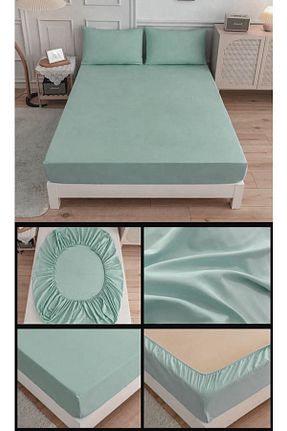 ست ملحفه دونفره سبز کش دار Home - کد 892000697