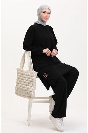 ست بالاتنه و پائین تنه حجاب مشکی زنانه Relaxed sefamerve - کد 892006910