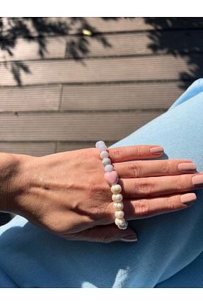 دستبند مروارید سفید مروارید آب شیرین Eljewelry - کد 893322633