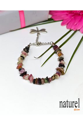 دستبند جواهر رنگی زنانه سنگ طبیعی Naturel Tılsım - کد 336681850