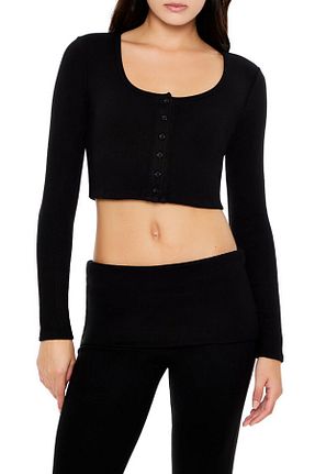بلوز مشکی زنانه ساده Forever 21 - کد 892338126