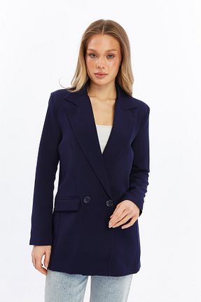 کت سرمه ای زنانه اسلیم MODA ELİSA - کد 892033055