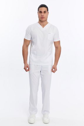 ست بالاتنه و پائین تنه سفید مردانه بافتنی Yulauniform - کد 893332125