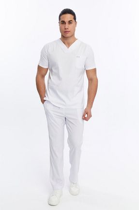 ست بالاتنه و پائین تنه سفید مردانه بافتنی Yulauniform - کد 893332125